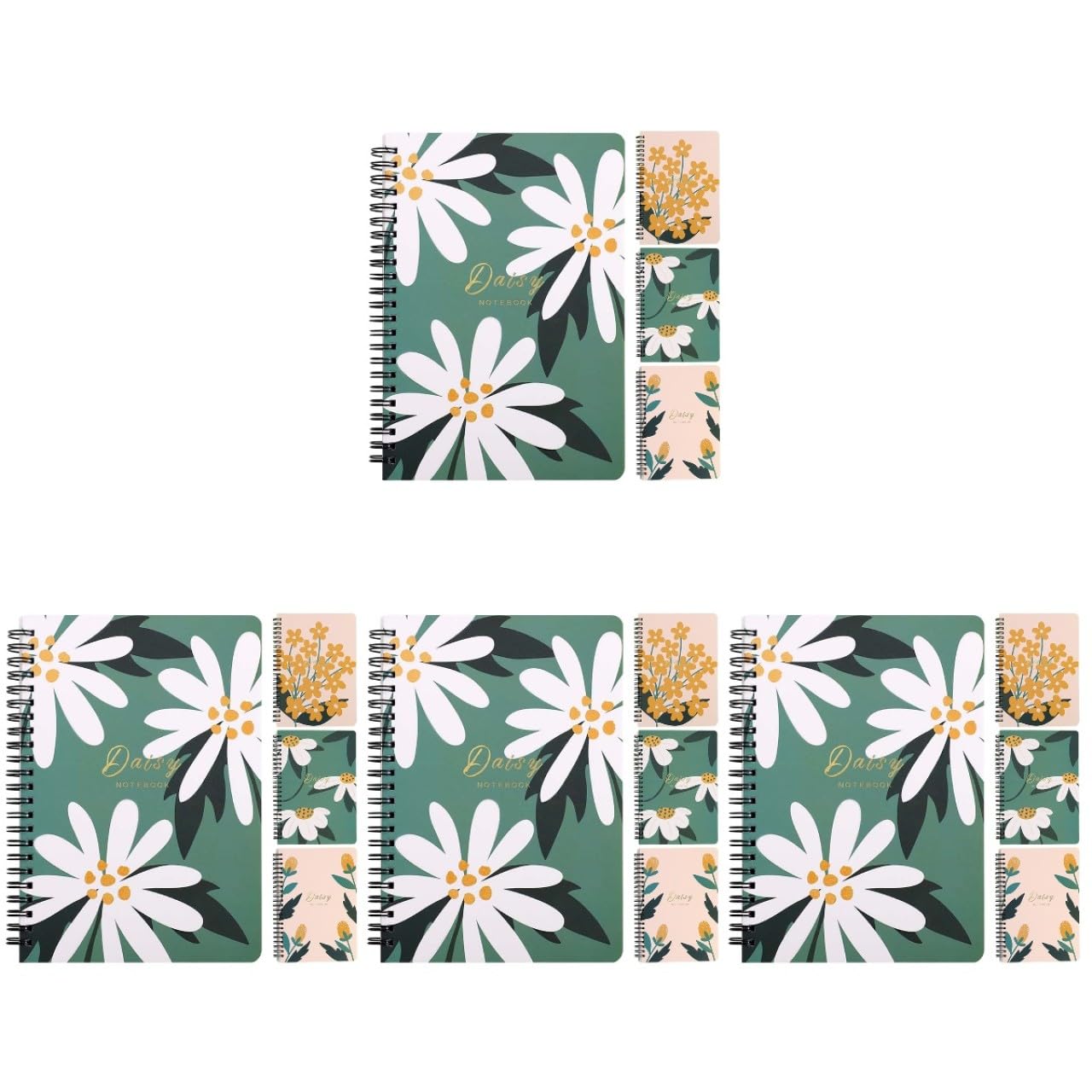 Uonlytech 4 Pièces Cahiers à Spirale Floral de Journaux Étudiants Pratiques pour Écriture et Prise de Notes