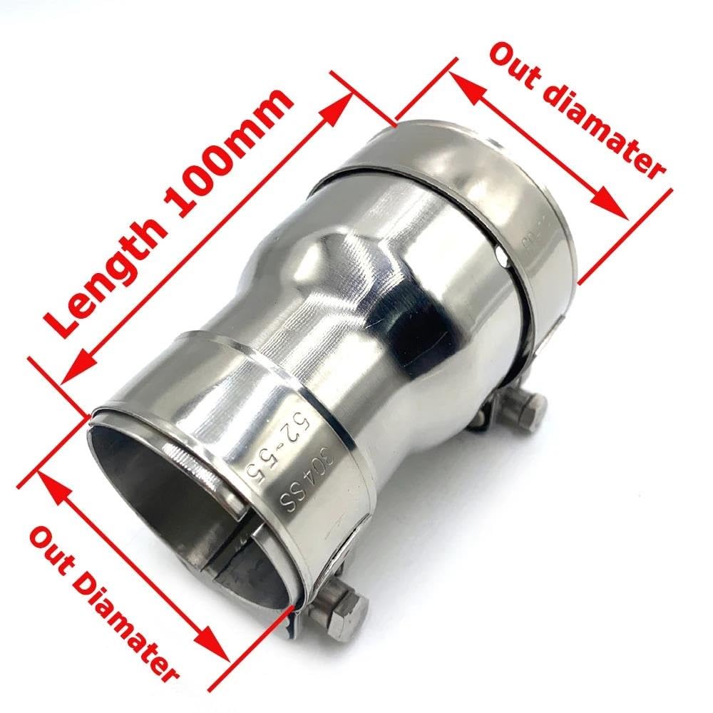 Cola de Escape Adaptador Reductor Tubo Escape Acero Inoxidable Accesorios Universales Coche Silenciador Soldado Cola Tubo Escape(54-63)