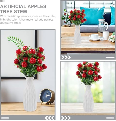 Miniatura 2 de VOSAREA 4 piezas de manzanas artificiales, ramas de frutas falsas, plantas vegetales, arreglos florales para bodas, Navidad, fotografía, accesorios