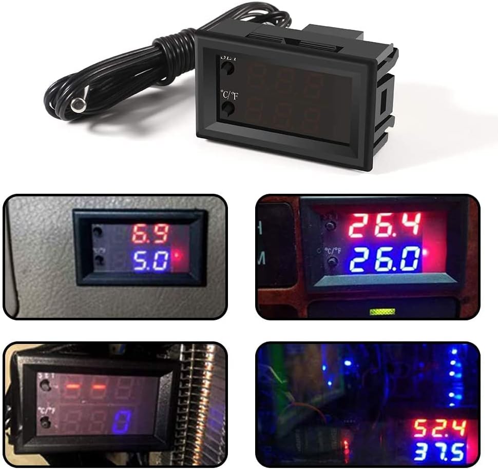 Miniatura 2 de UMLIFE 2 piezas de controlador de temperatura -50 a 110 Celsius (-58 a 230 F) DC 12V interruptor de control de termostato programable de