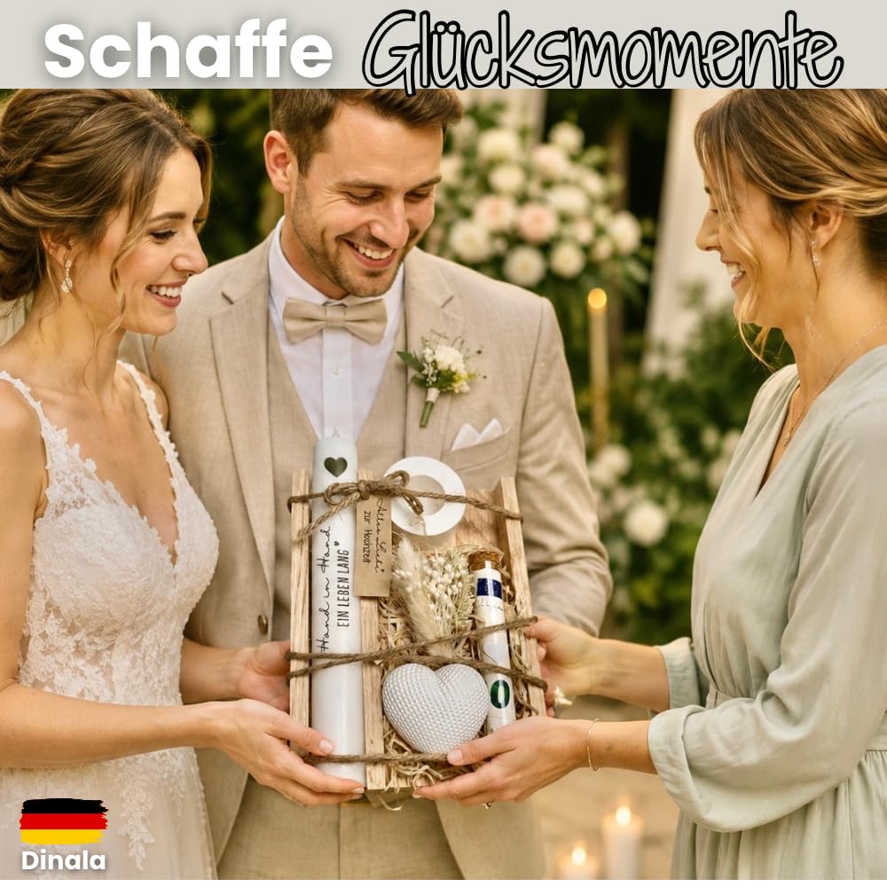 Hochzeitsgeschenke für Brautpaar - Geldgeschenk Hochzeit - Holzbox mit Kerze - Trockenblumen - liebevolle Hochzeitsgeschenke - passende Hochzeitsgeschenk Ideen