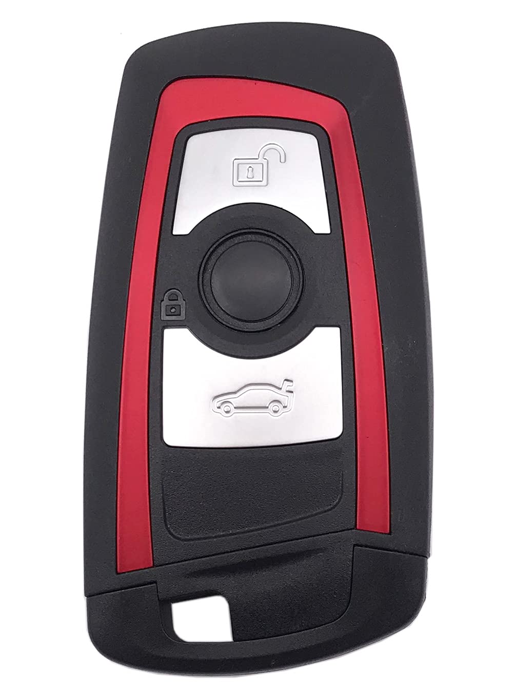 Keyless Entry Remote Control Key Fob Case Cover replacement for BMW 1 2 3 4 5 6 7 Series X3 M2 F Series 235ix 320 E90 E92 E93 X5 F10 F20 F30 F40 (Red 3 Buttons)