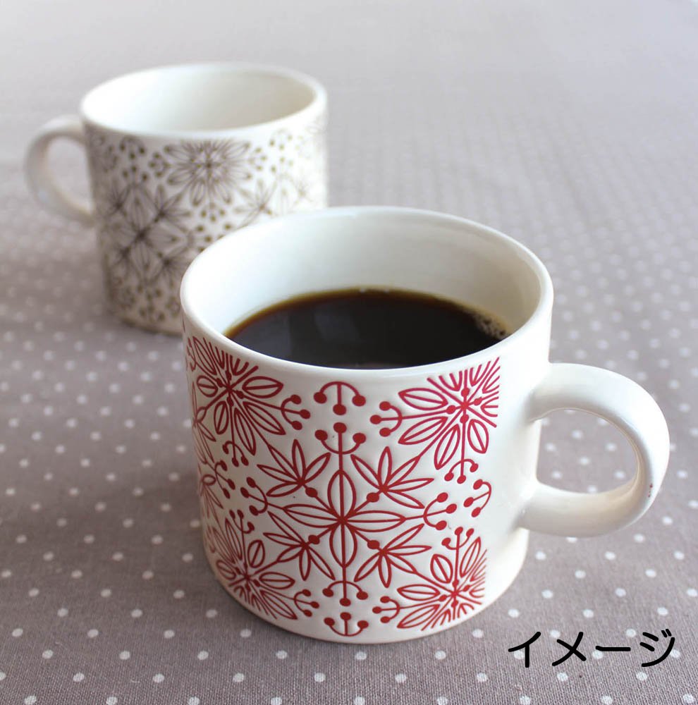 Amazon.co.jp: Hogdseirrs フラワーモザイク マグ ブラウン