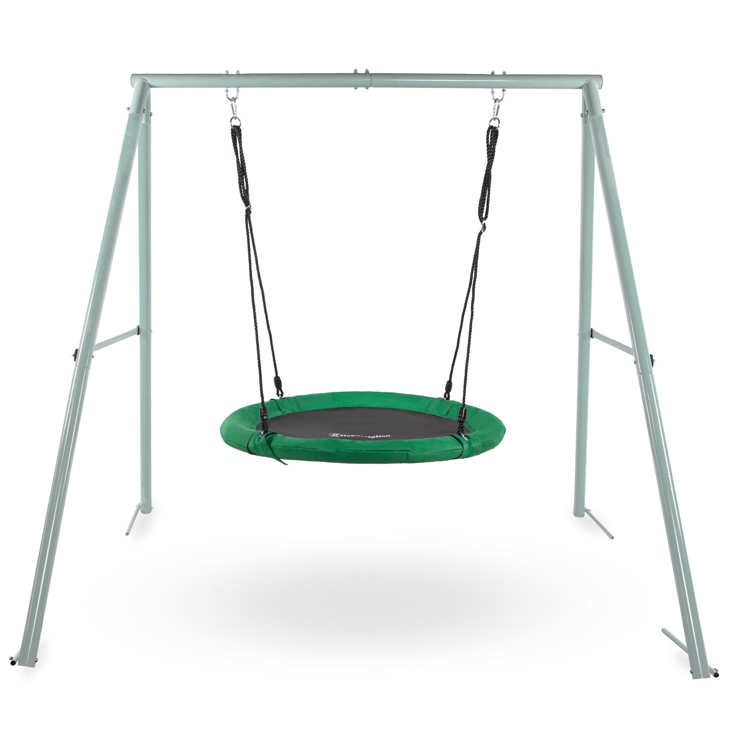 HyperMotion Storchennest Gartenschaukel mit A-Rahmen - Outdoor Schaukel für 2 Personen, 102 cm Nestfläche, 150 kg Tragkraft, UV-beständig - Grün, Modell HYP1