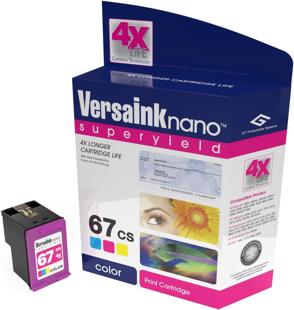 VersaInkNano HP 67 MS MICR Black Ink Cartridge for Check