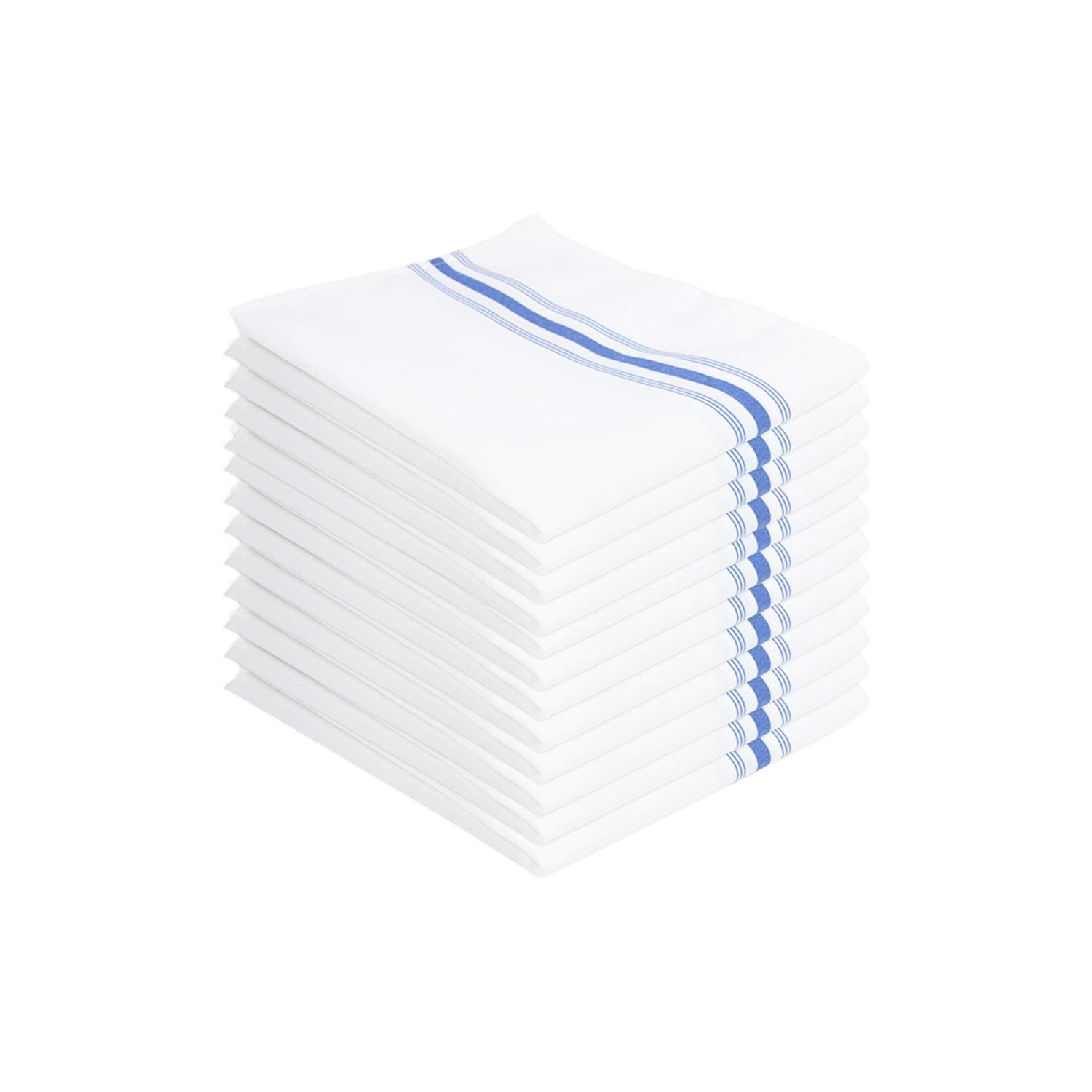 Arkwright Llc Blue Arkwright Bistro Dinner Cloth Napkins - (Pack Of 12) Absorbent, Soft, And Washable Professional Restaurant Quality Table Linen With French Stripes, 18 X 22 In,