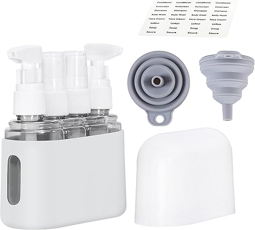 Bpluma Botellas de viaje, contenedores a prueba de fugas para artículos de tocador aprobados por la TSA Accesorios de avión Kits para líquido con