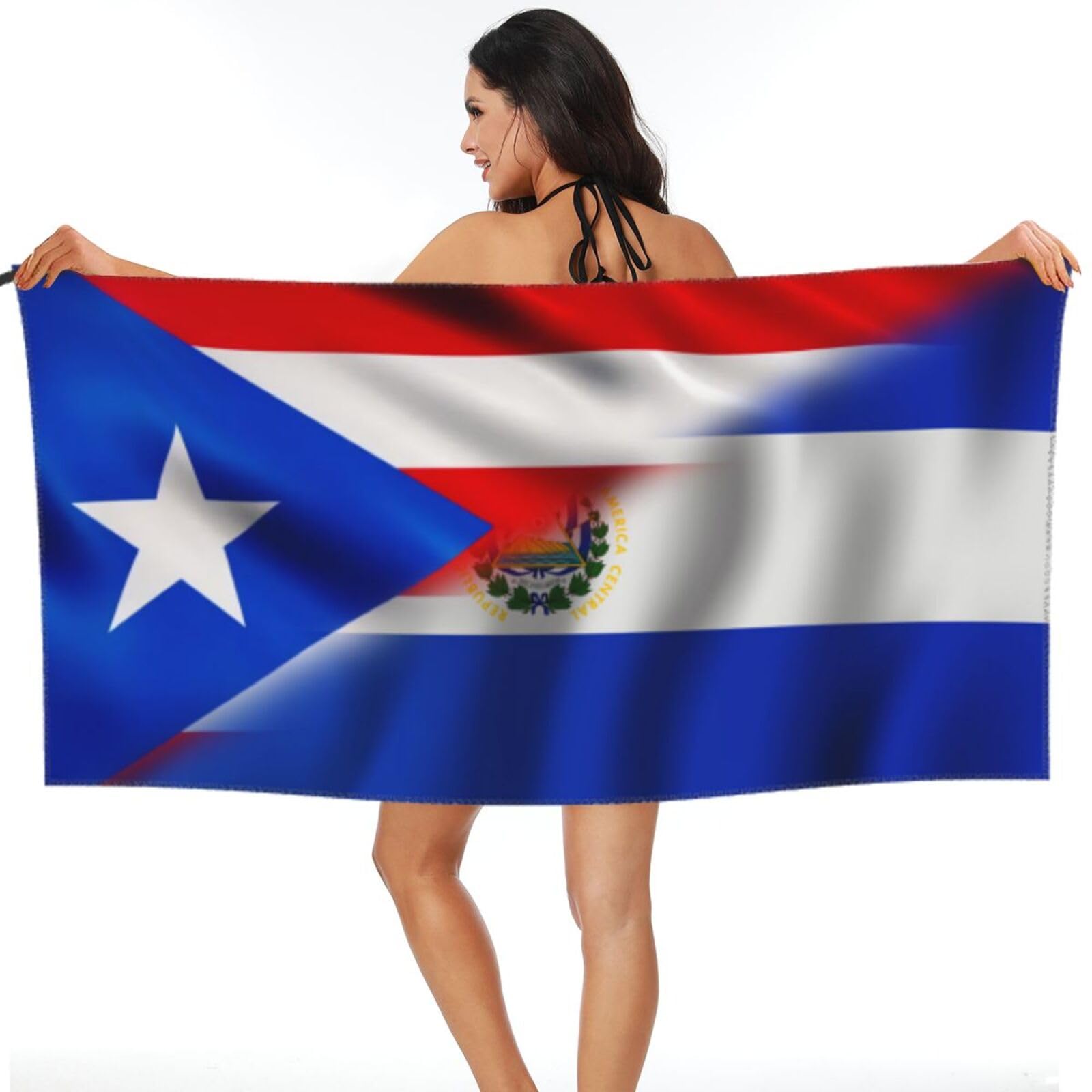 Serviette de plage Porto Rico Salvador pour piscine et camping