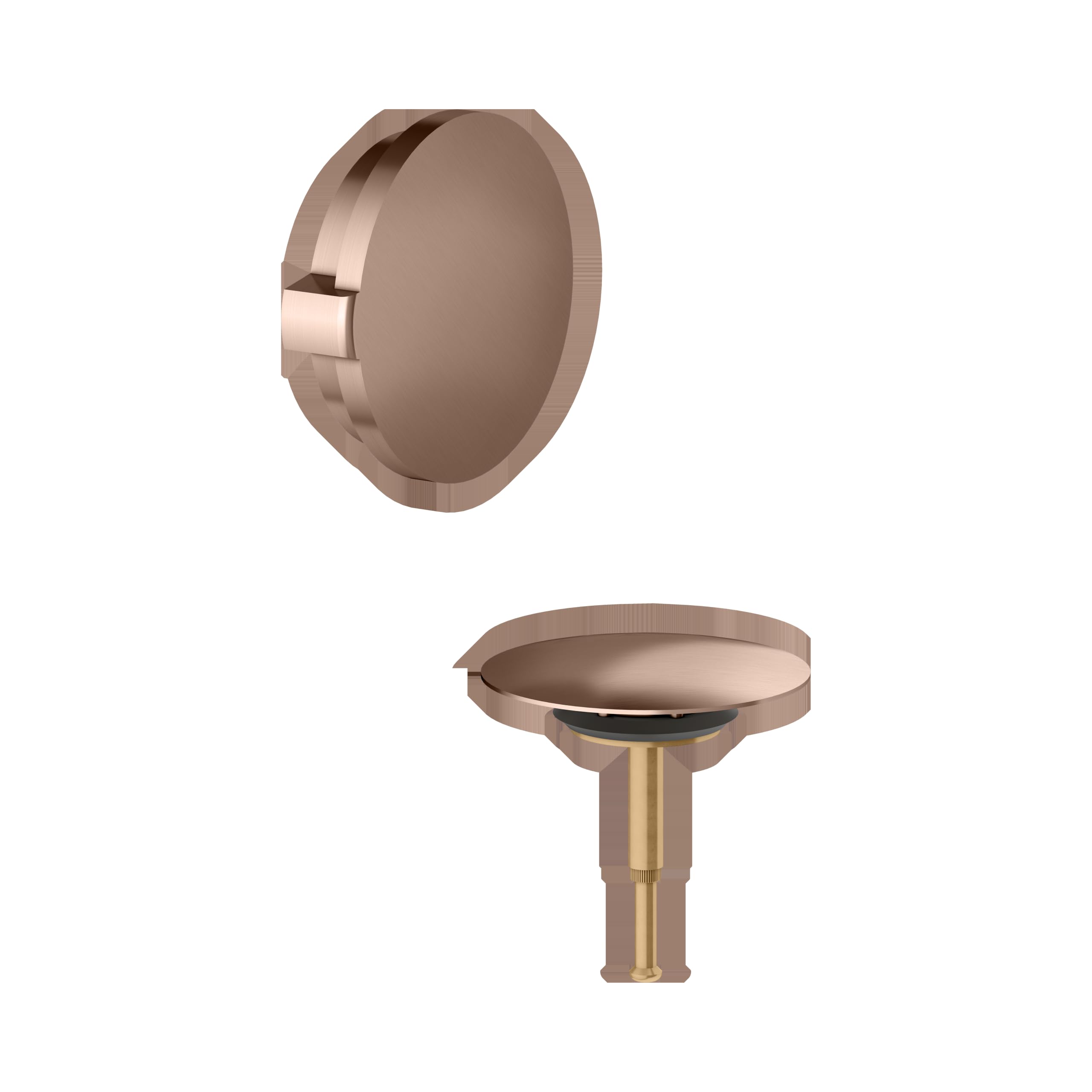 Placa de cubierta KEUCO para juego de desagüe y rebosadero con función de llenado de bañera, 59930290075, Color: rojo oro cepillado