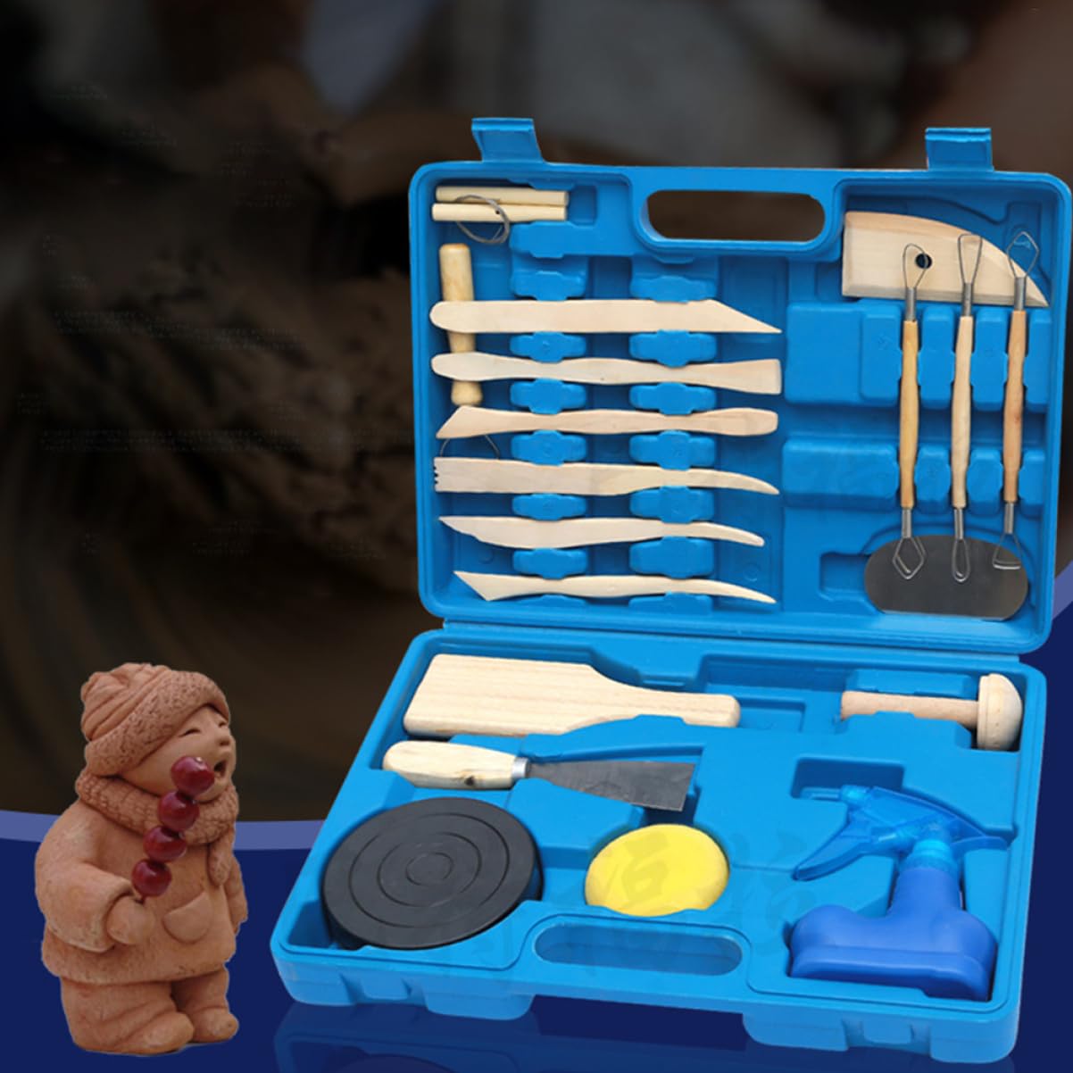 SHINEOFI 19piezas Kit de Herramientas para Esculpir Arcilla de Instrumentos para Modelar Figuras de Arcilla Accesorios para Uso Taller
