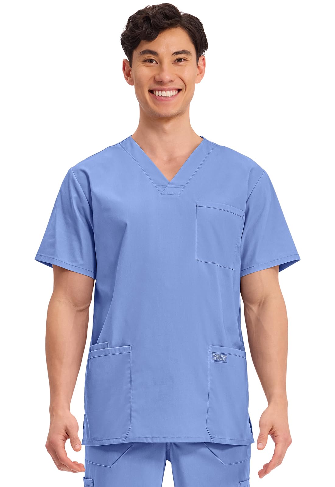 Cherokee Men Scrubs Top Workwear Professionals V-Neck