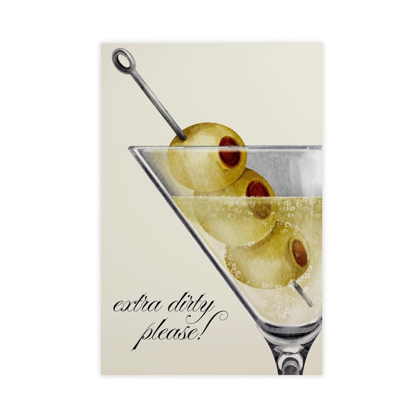QIOTBVV Retro Martini Cocktail Art Poster Canvas Poster Bedroom Decor Landscape Office Room Decor Gift 20" L X 30" W