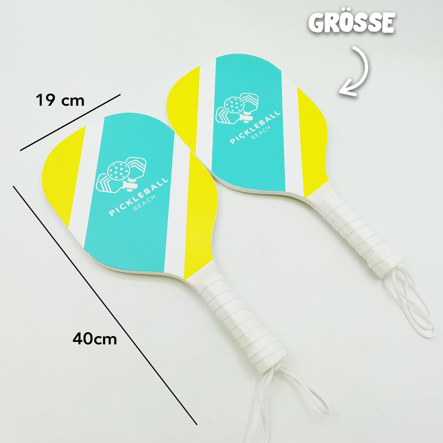 Pickleball Pro® | 2 Holzschläger + 3 Bälle | Offizielles Pickle Ball Set mit Transporttasche | Strand, Outdoor, Sport Spiel | Erwachsenenspiele | 100% Fun | OriginalCorner®