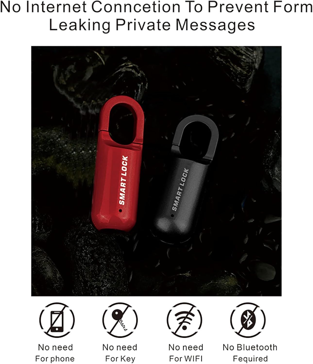 OLSIC Alloy Steel Mini Smart Fingerprint Lock Biometric USB Rechargeable Padlock Chip Anti-Theft,For Luggage Box Bag (RED) 5 OLSIC Alloy Steel Mini Smart Fingerprint Lock Biometric USB Rechargeable Padlock Chip Anti-Theft,For Luggage Box Bag (RED) - Image 5