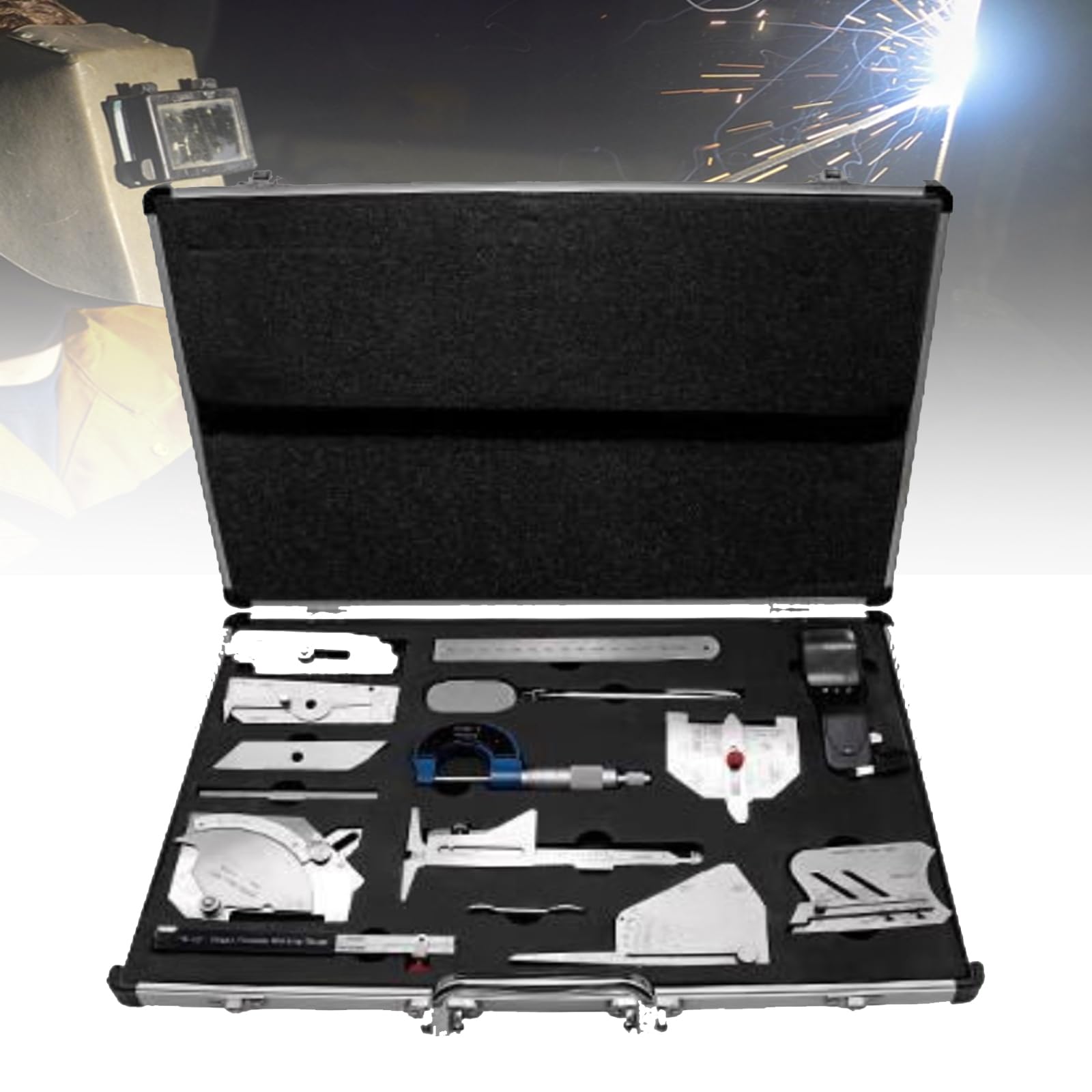 Kit de jauge de soudage en acier inoxydable de haute précision avec étui