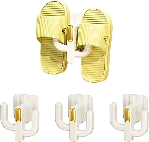 Paquete de 4 zapateros de pared  Estante organizador de zapatos colgante de alta calidad con soportes adhesivos para colgar, ganchos para zapatos de