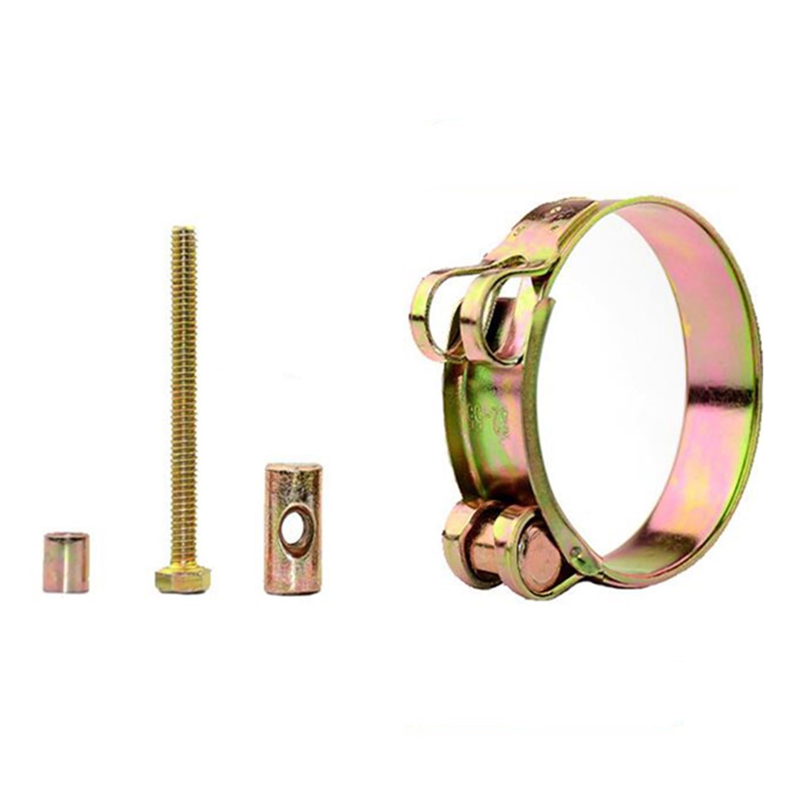 Lot de 2 colliers de serrage en acier inoxydable 304 avec boulons en T puissants pour tuyaux d'eau (98–103 mm)