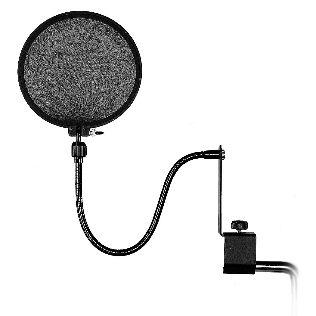 Popper Stopper Pop Filter with Metal Gooseneck and Heavy Duty Microphone Stand Clamp