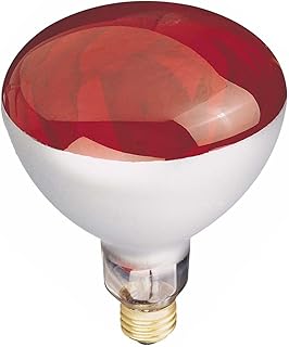 Globe Electric 03917 250-watt R40 Incandescent Heat Lamp Light Bulb, E26 Base, Red