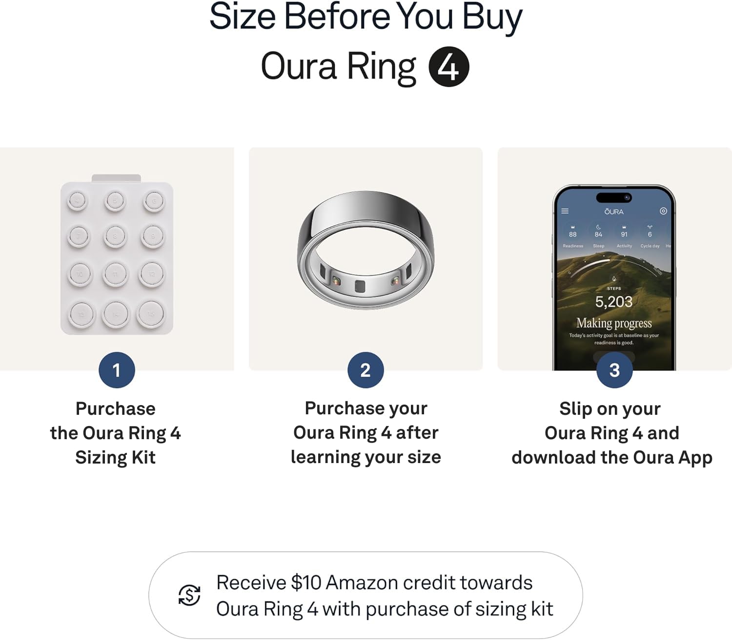 Oura Ring 4 - Silver - Size 5 - Sleep, Activity, Women’s Health, AI Advisor, Up to 8 Days of Battery Life, Size Before You Buy, Android & iOS Compatible: Metallic Silver 5