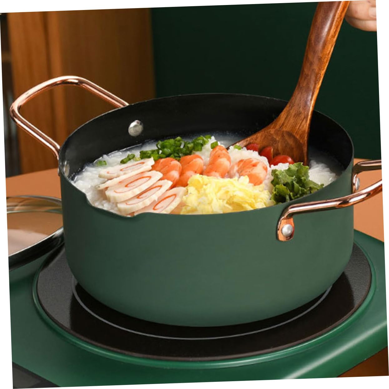 MAGICLULU Pentola per Brodo Antiaderente per Pappa, Set Pratico | Acciaio Inossidabile e Vetro Temperato, Design Multifunzione, per Casa e Ristorante, Conservazione Alimenti Colore Casuale