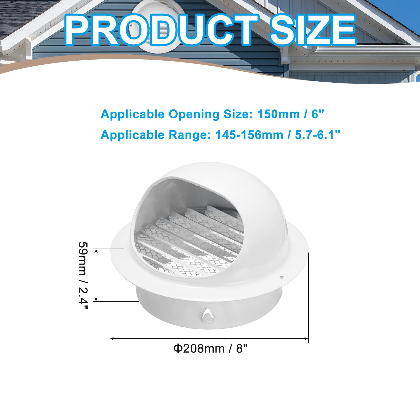 PATIKIL 6 Inch Vent Round Cover - Image 2