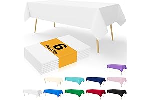 smiry White Disposable Tablecloth 54 x 108 Inch