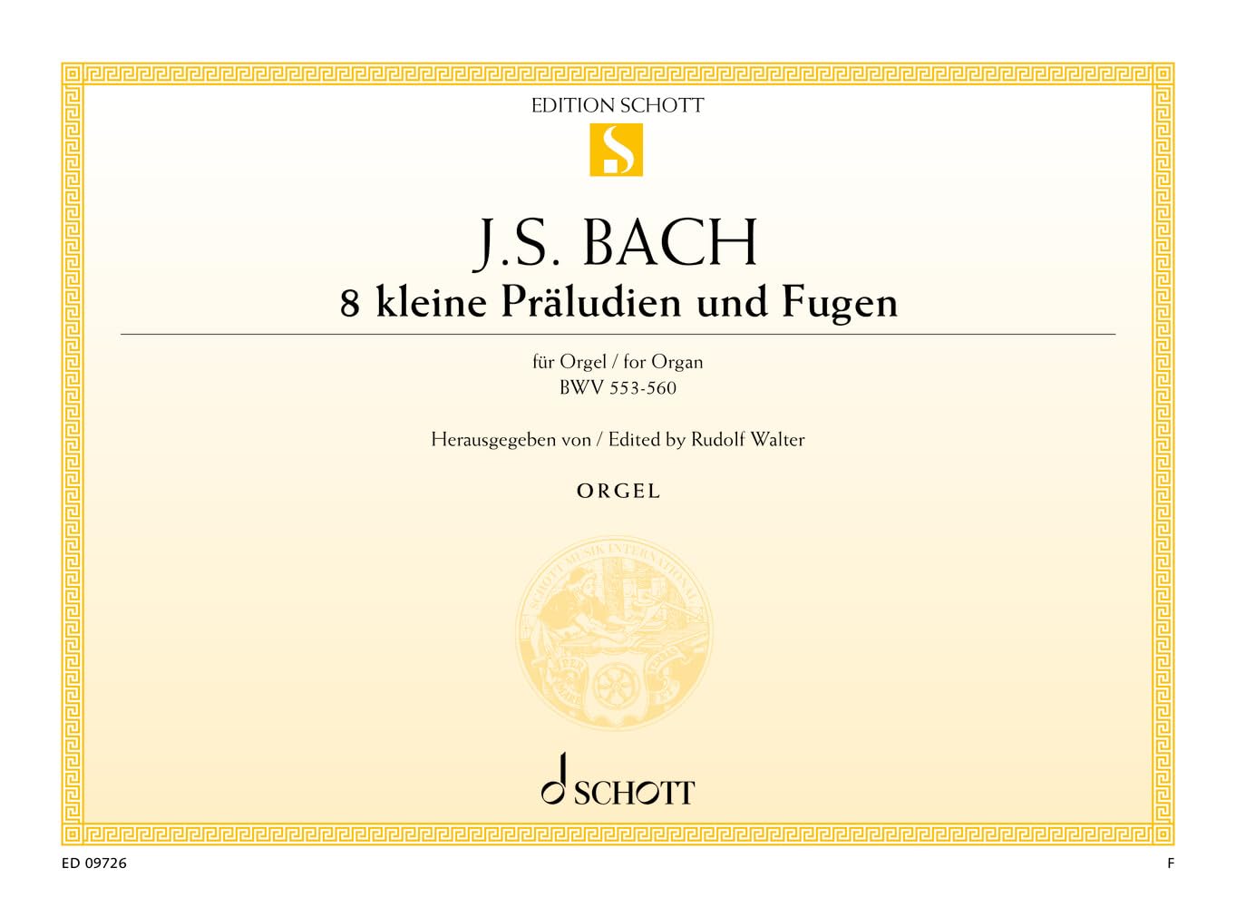 Eight little Preludes and Fugues: BWV 553-560. organ.