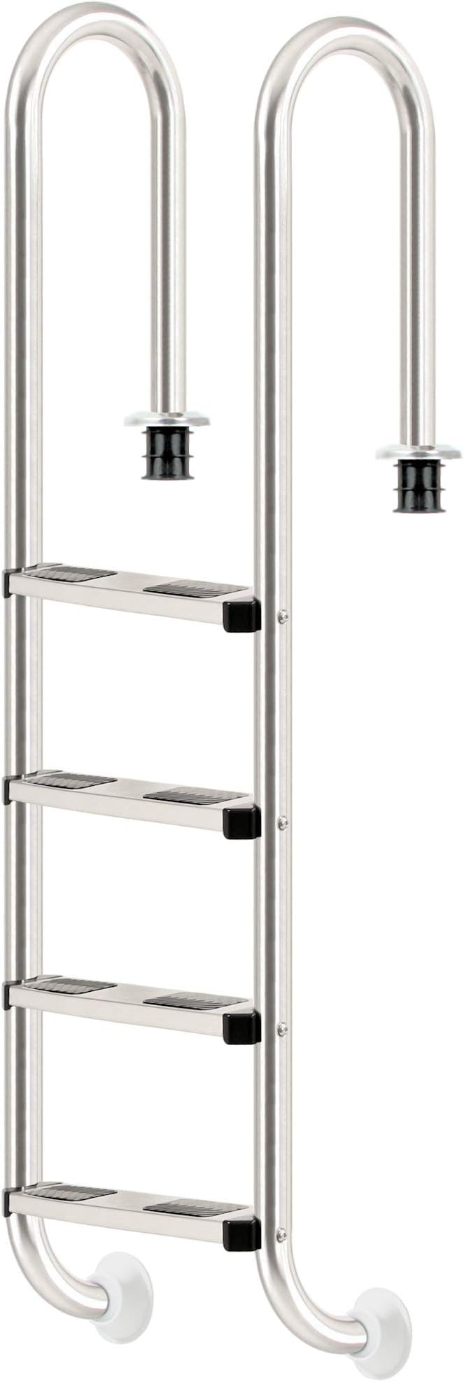 Zelsius V2A stainless steel pool ladder with 4 steps | 50.2 x 36.5 x 183 cm - silver | Swimming pool steps with slip protection | Swimming pool ladder for pool | Pool ladders for swimming pool