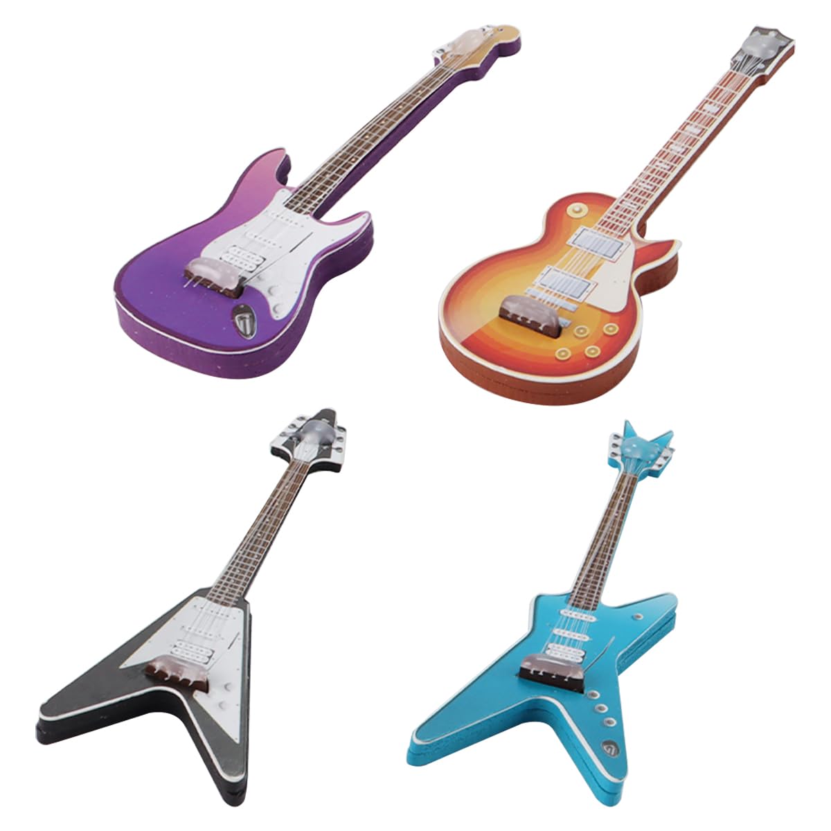 Guitare Miniature, Basse Miniature, 4 pièces, échelle 1:12, Mini Instrument de Musique, Guitare Basse, modèle en Bois, Ornements pour Mini Salle de Musique - Les Beatles, Paul McCartney, John Lennon, RIngo Starr, George Harrison Guitare Miniature, Basse Miniature, 4 pièces, échelle 1:12, Mini Instrument de Musique, Guitare Basse, modèle en Bois, Ornements pour Mini Salle de Musique