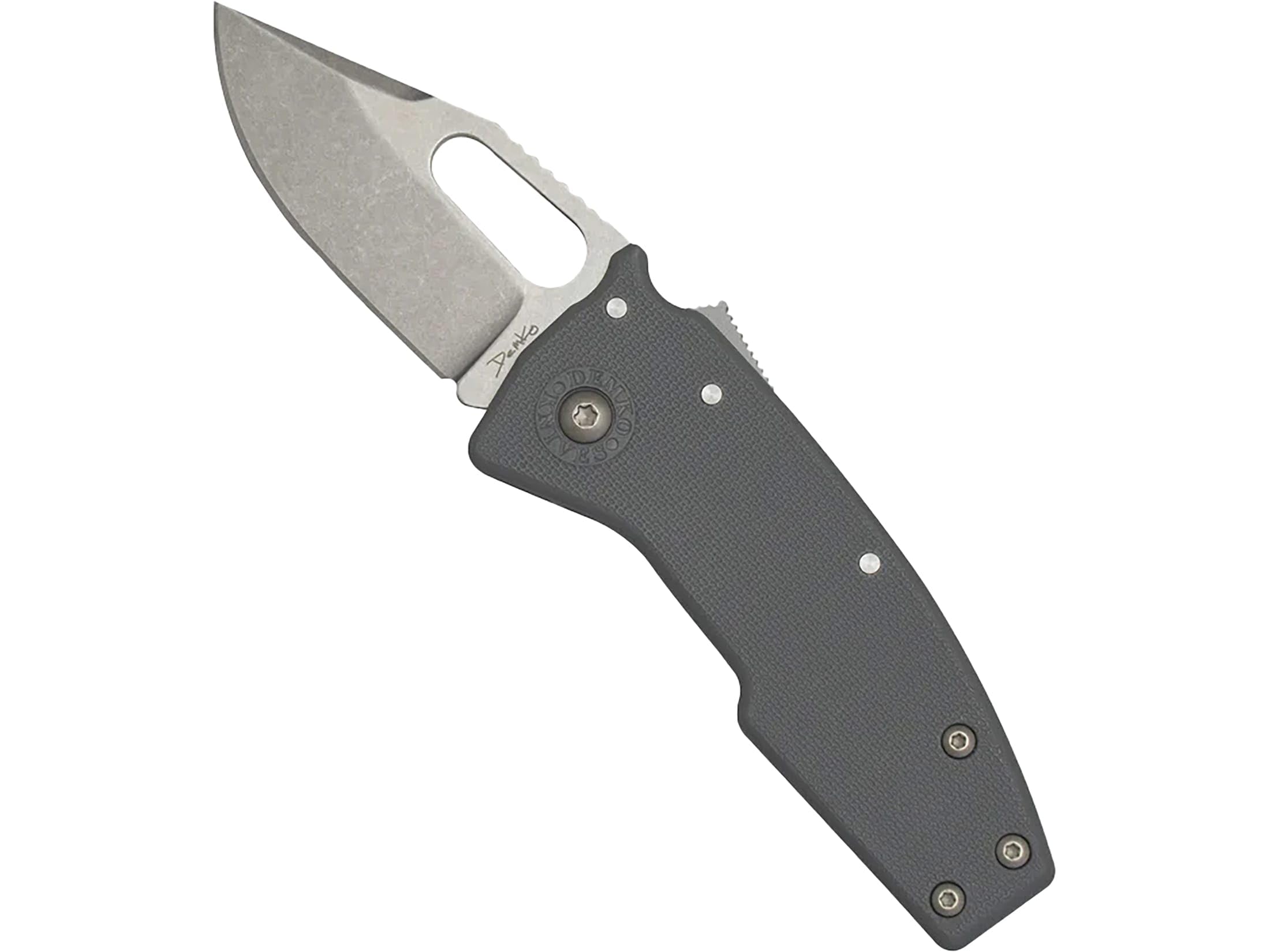 Demko Knives Nano Shark Pocket Knife 2" Clip Point AUS-10 Satin Blade Glass Reinforced Nylon (GRN) Handle Gray