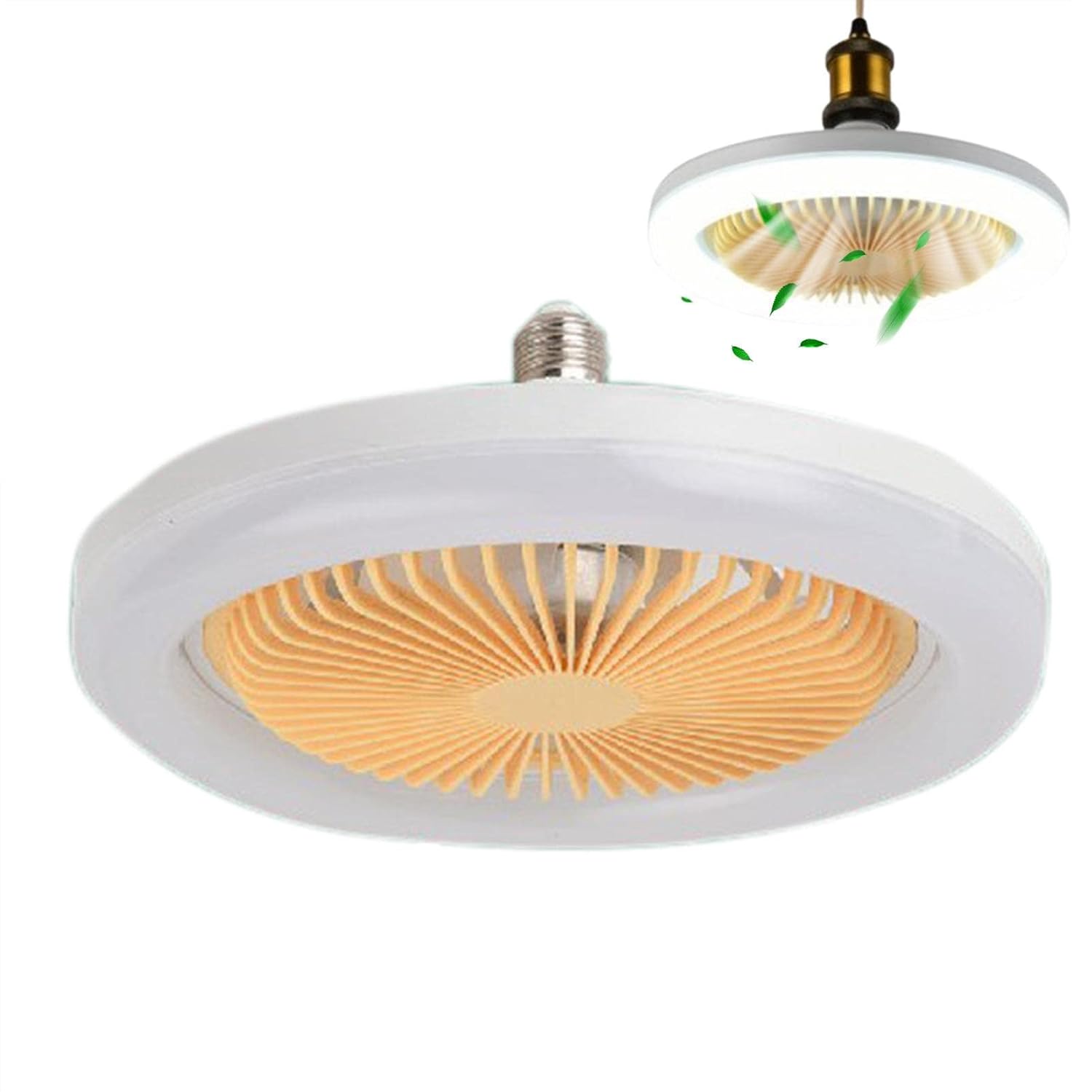 Storaffy Ventiladores de Techo con luz LED, Ventilador de Techo de Montaje Empotrado con luz LED de 30 W para Interiores, Luces de Ventilador de Techo de 3 Niveles Lámparas de sincronización