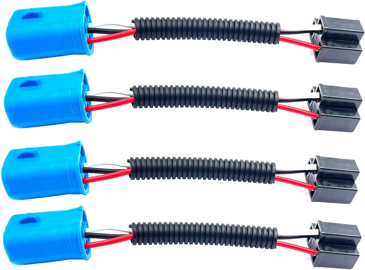 4 Pcs 9007 Male to H4 Female Plug Extension Conversion