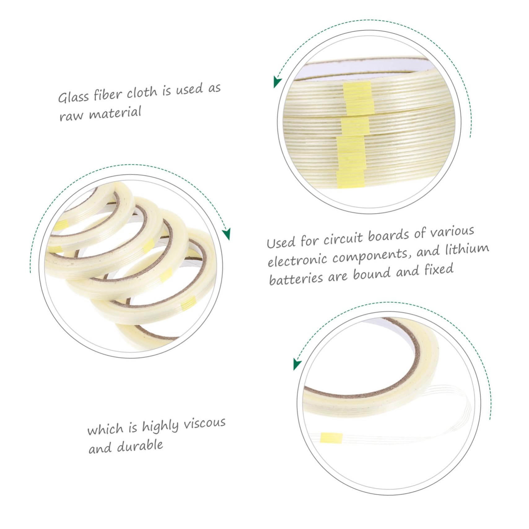 Transparentes Glasfaserband 6 Rollen 1cm Breit Stark Haftend und Reißfest für Bündelung und Modellspielzeug