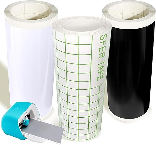 Vinilo inteligente permanente para Cricut Joy, 2 volúmenes (5.5 x 5 pies), vinilo adhesivo para manualidades, paquete de vinilo de 2 colores para