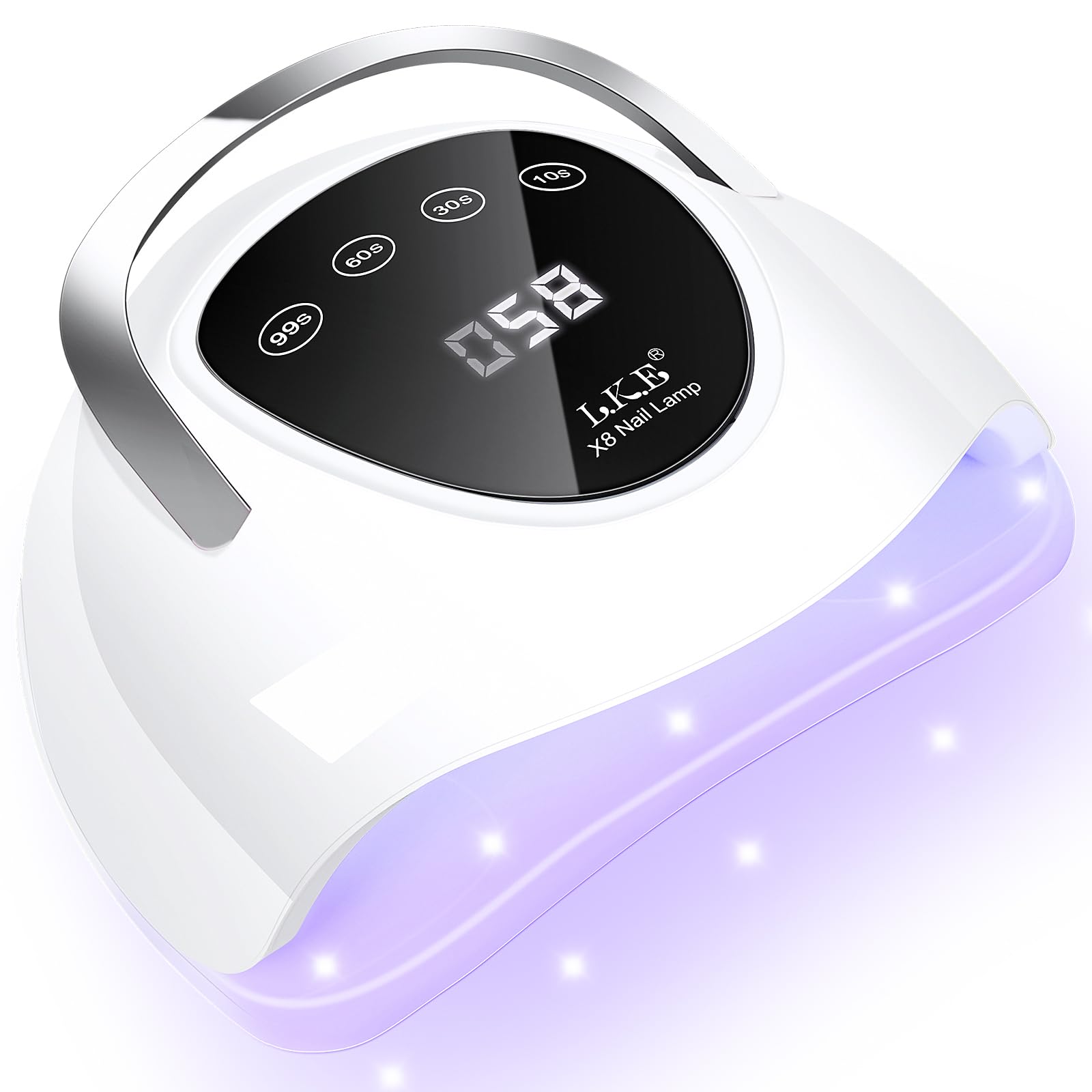 LKE UV Lampe für Gelnägel 168W led lampe nägel UVs Lampes Nägel mit 4 Timer LCD Display Smart Sensor Premium Nageltrockner UV LED Lampe für Nägel Professionelle Nagellampe für Zuhause & Nagelstudio