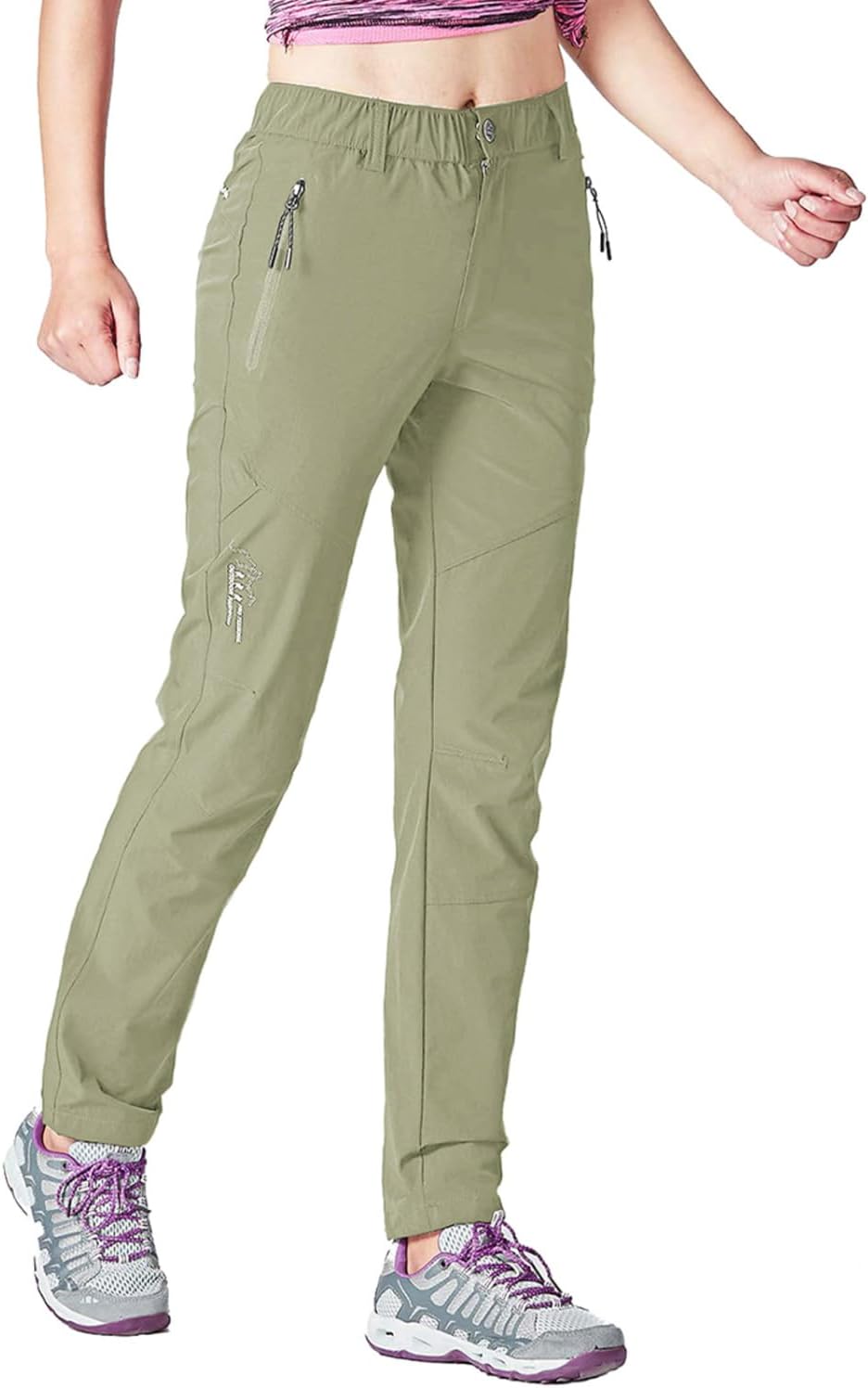 Gopune Women's Hiking Pants Lightweight Quick Dry Water Resistant Elastic Waist Workout Travel Athletic Joggers