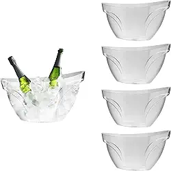 Champanheira Grande 12l Elegante Resistente Acrilíco 5pçs (TRANSPARENTE)