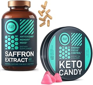 WILD FUEL Keto Candy and Saffron Extract Supplement Energy and Weightloss Bundle