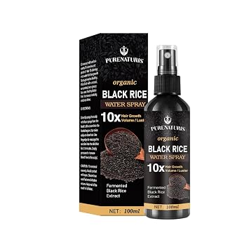 PureNaturis Castor oil Ginger Rice Water for Hair Growth Serum - Leave-In Spray for Men & Women, Effective for Hair Loss, Dry Damaged Hair, Hair Regrowth for Thicker, Fuller, Longer Hair, 3.5 fl oz