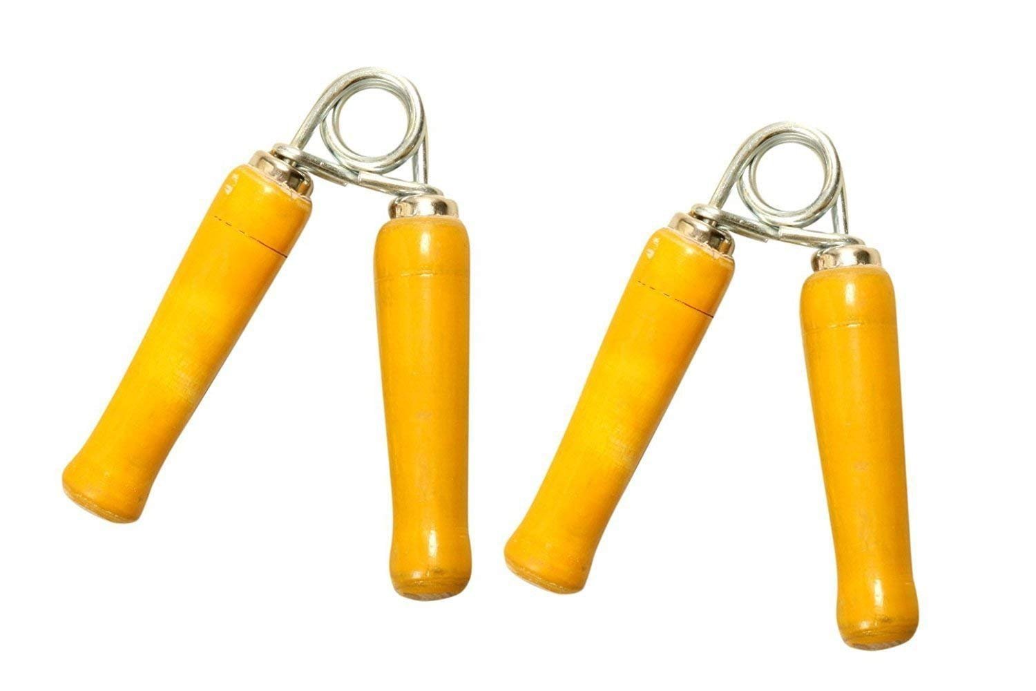 SPIRO Wooden Hand Gripper, Hand Gripper, Hand Grip Strenthener, Wooden Hand Gripper, Hand Grip Exerciser, Hand Gripper for Men and Women (Pack of 2) (Yellow)