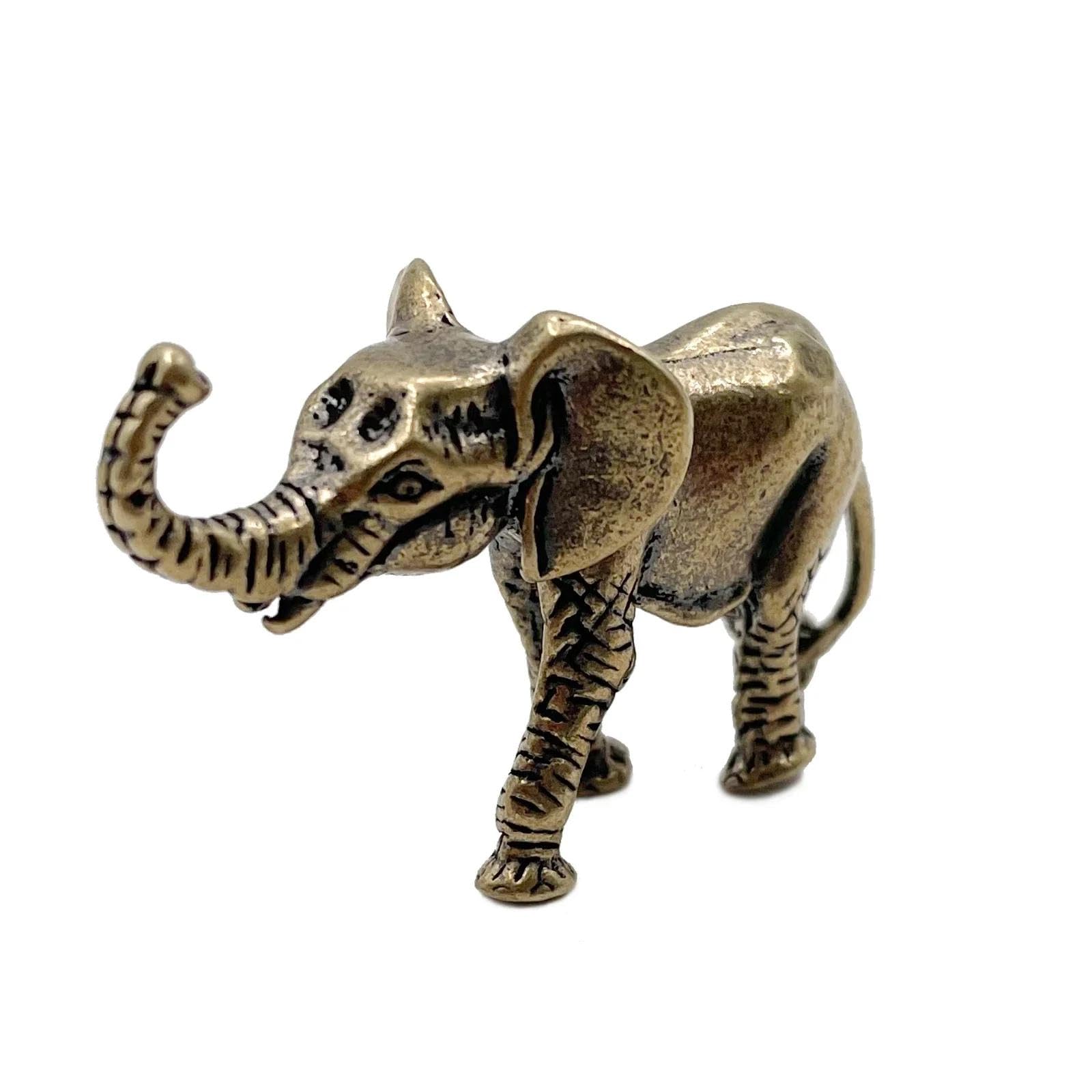 Ozdoby Mosiężne, Elementy Dekoracyjne, 4,5 X 2,8 Cm, Antyczny Brąz, Miniaturowe Figurki Słoni, Ozdoby Na Stół Do Herbaty, Ozdoby Z Litej Miedzi, Ozdoby Ze Zwierzątkami