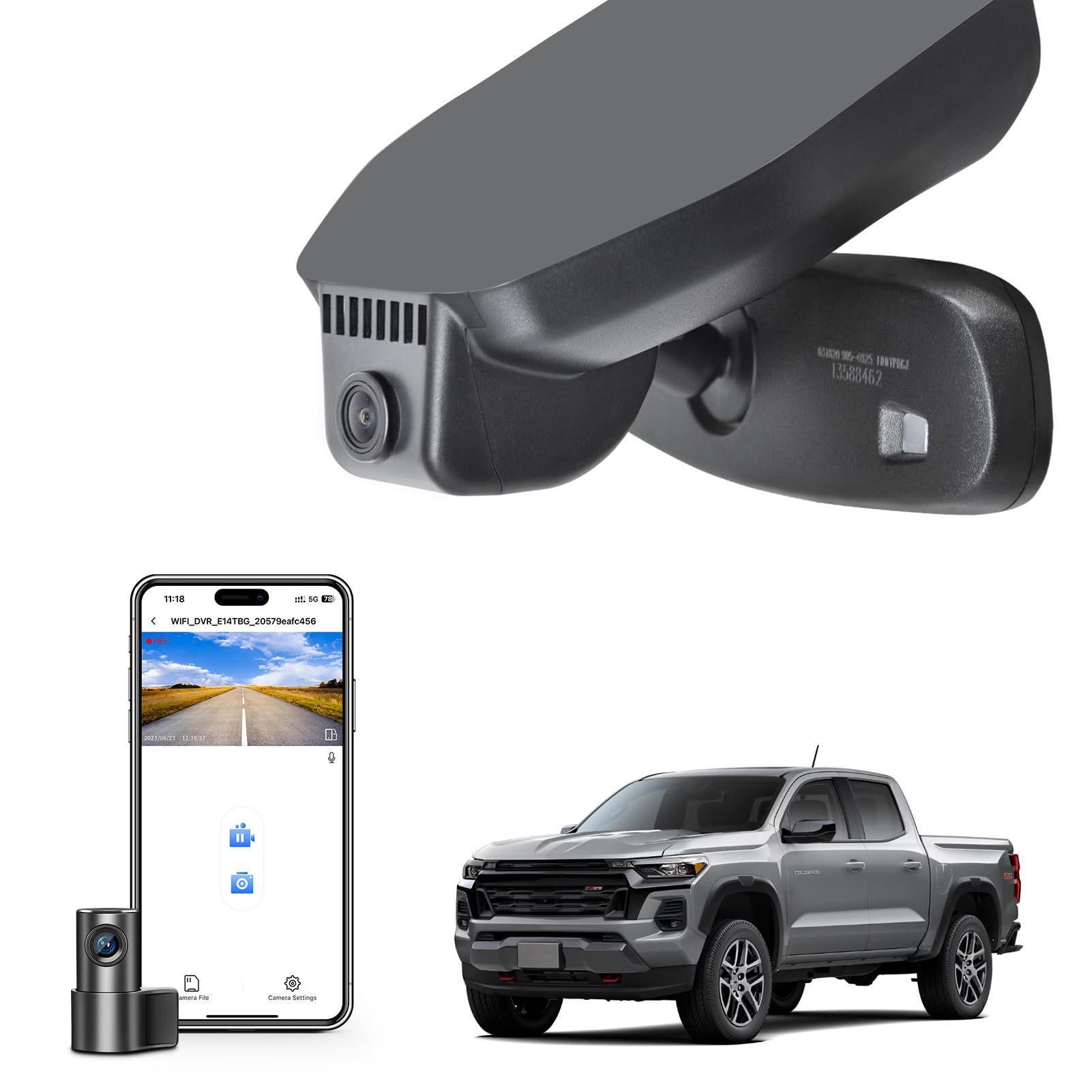 Mangoal Front 4K & Rear 1080P Dash Cam - Custom Fit For 2023-2025 Chevy Suburban/Tahoe, Includes 128GB Card