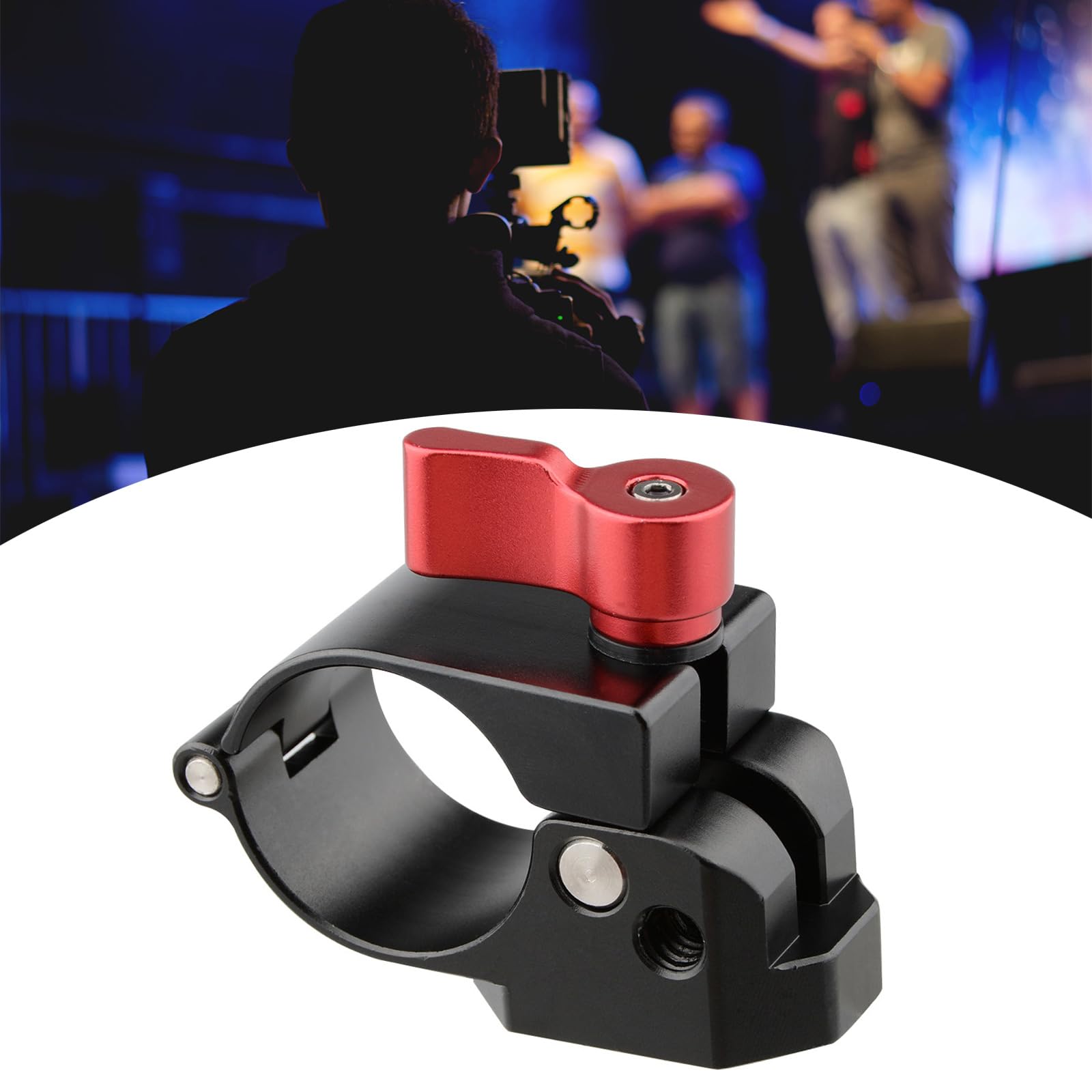 Morsetto per asta in metallo anti-vibrazione da 30 mm con doppia filettatura 1/4 e 3/8, rotazione regolabile per stabilizzatori, display, supporto per attrezzatura fotografica