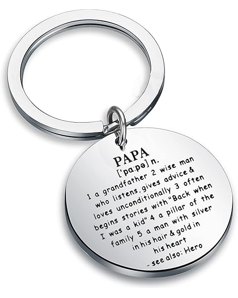 Papa Key Chain Papa Dictionary Definition Keychain Father's Day Gift from Grandkids