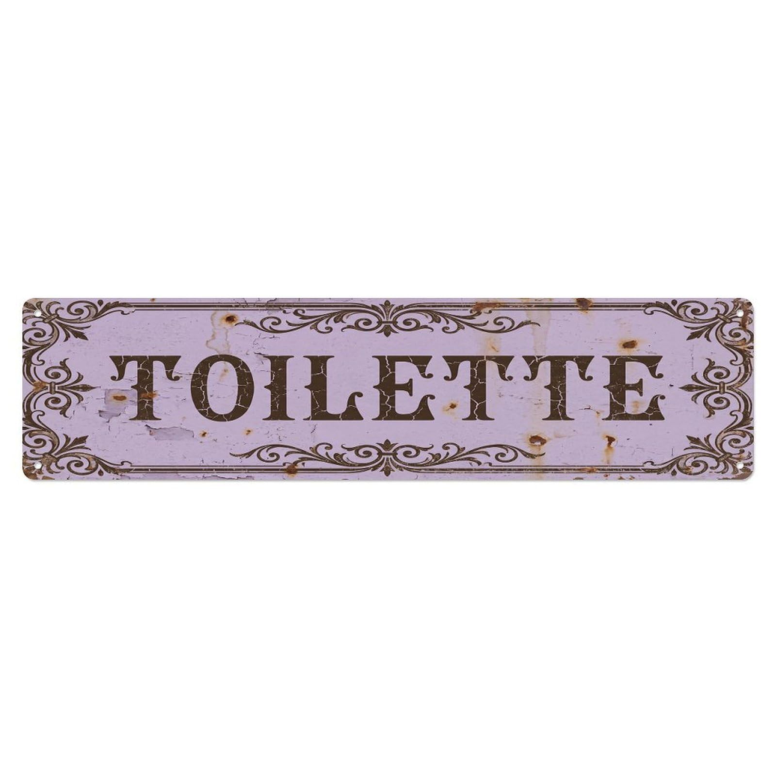 Vintage Cheerful Home Toilet Toilet(WC) Door Metal Tin Sign Plaque Wall Decor for Cafe, Club Bar, Office, Home Garden Metal Poster 4x16Inch