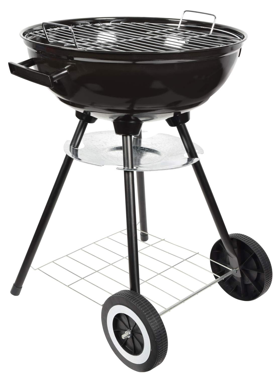 MP Essentials Portable Charcoal Trolley 17" Kettle Barbecue BBQ Outdoor Grill with Wheels