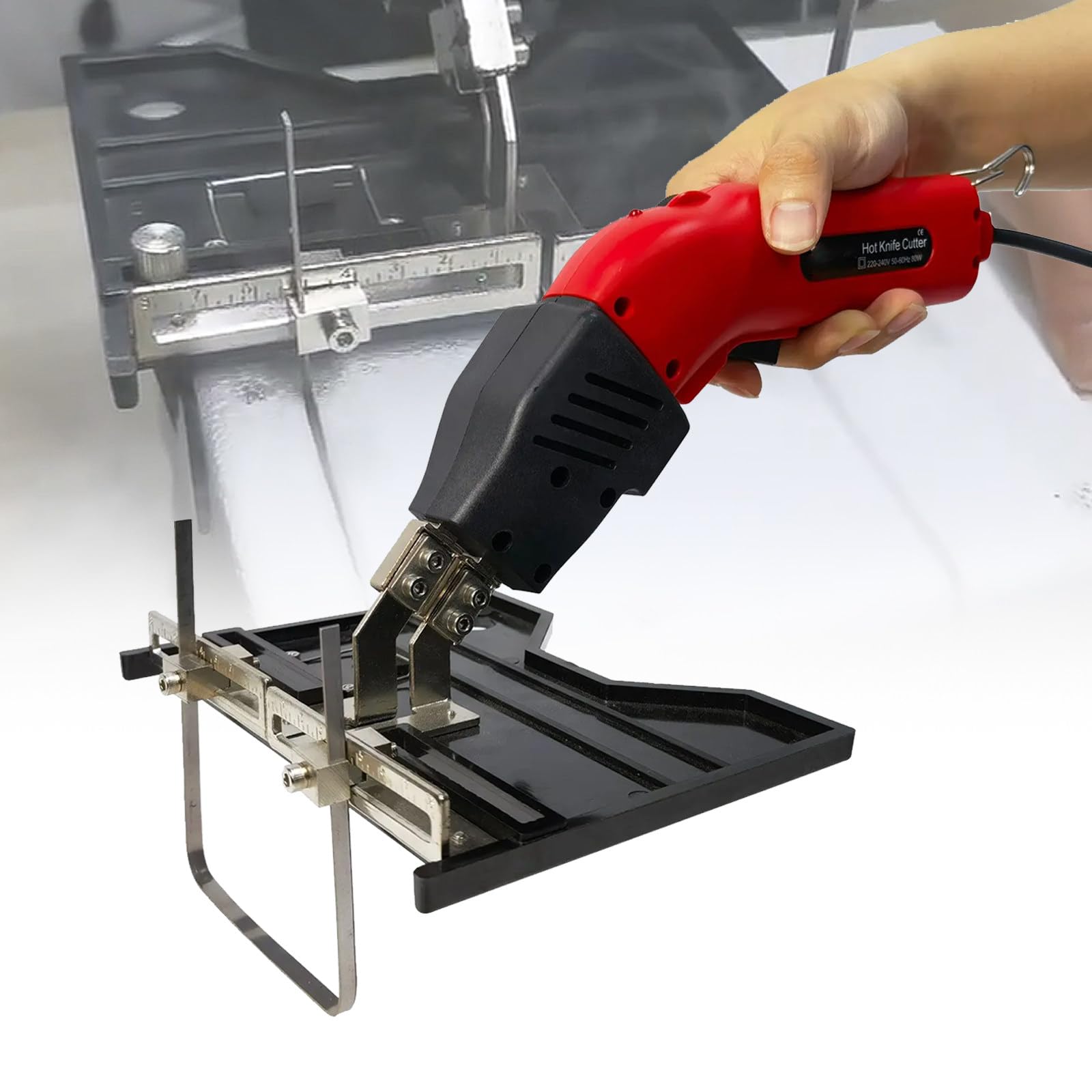 Cuchillo Caliente EléCtrico De Mano De 200 W/250 W, Kit De Herramienta De Corte De Esponja De Poliestireno Expandido, Con Regla De Placa Ranurada Y Cuchilla De Calentamiento Plegable,KS250-110V