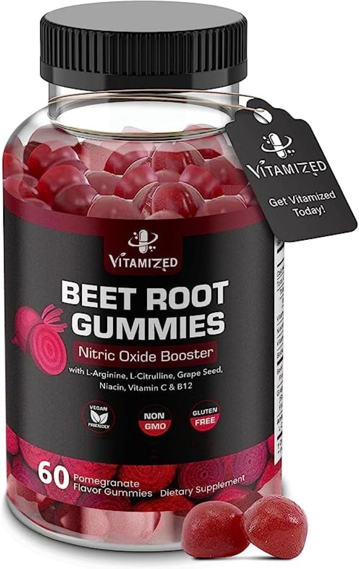 Buy VITAMIZED Potent Beetroot Gummies 1000mg Nitric Oxide Supplement