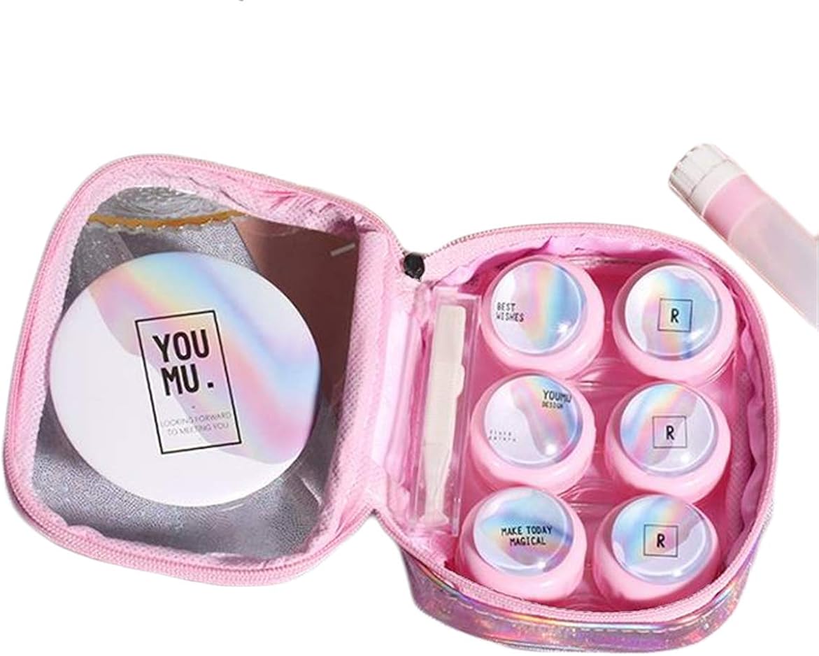 ジャンーウェ コンタクトレンズケース 透明ケース R表示 キラキラ ミラー付き 3組入る 持ち運び 収納 ジャンーウェ コンタクトレンズケース 透明ケース R表示 キラキラ ミラー付き 3組入る 持ち運び 収納